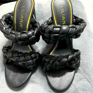 Braided slip on heels
